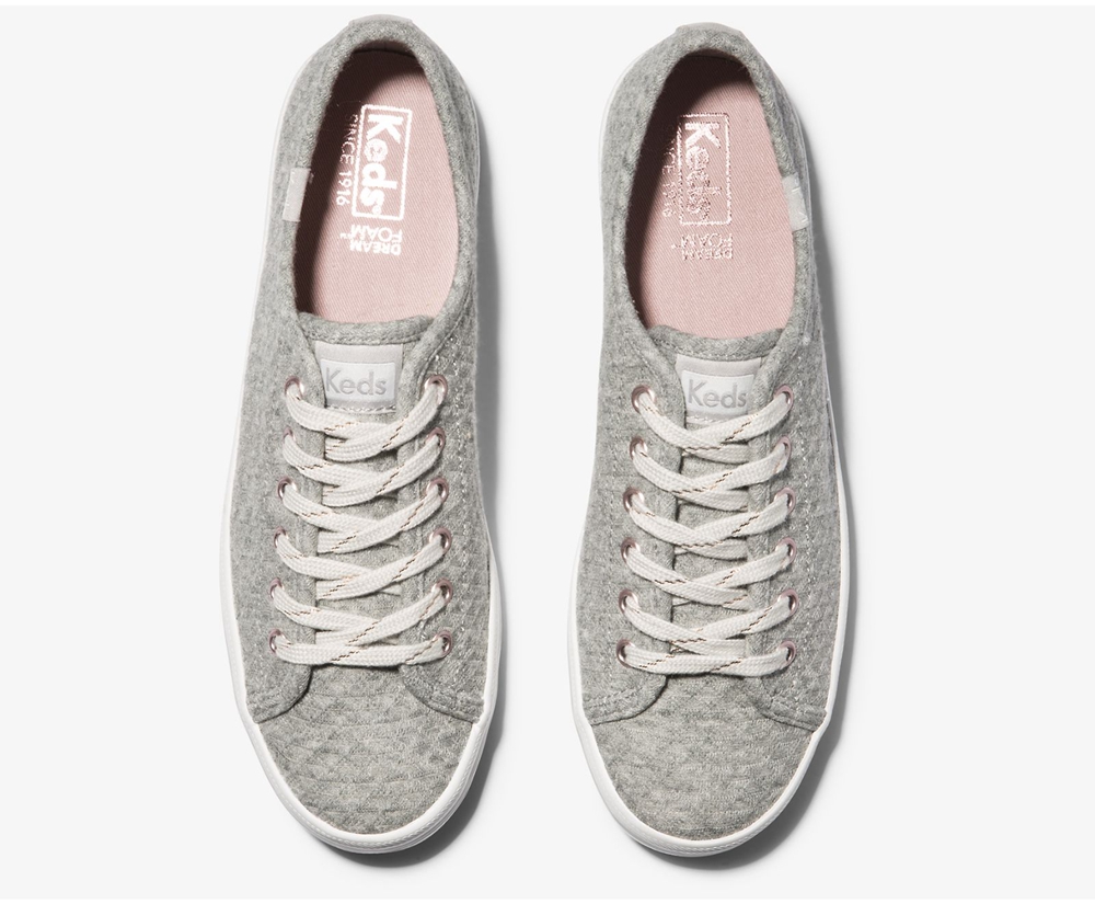 Keds Sneakers Grey - Kickstart Triangle Jersey - Womens DYBFGC-619